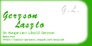 gerzson laszlo business card